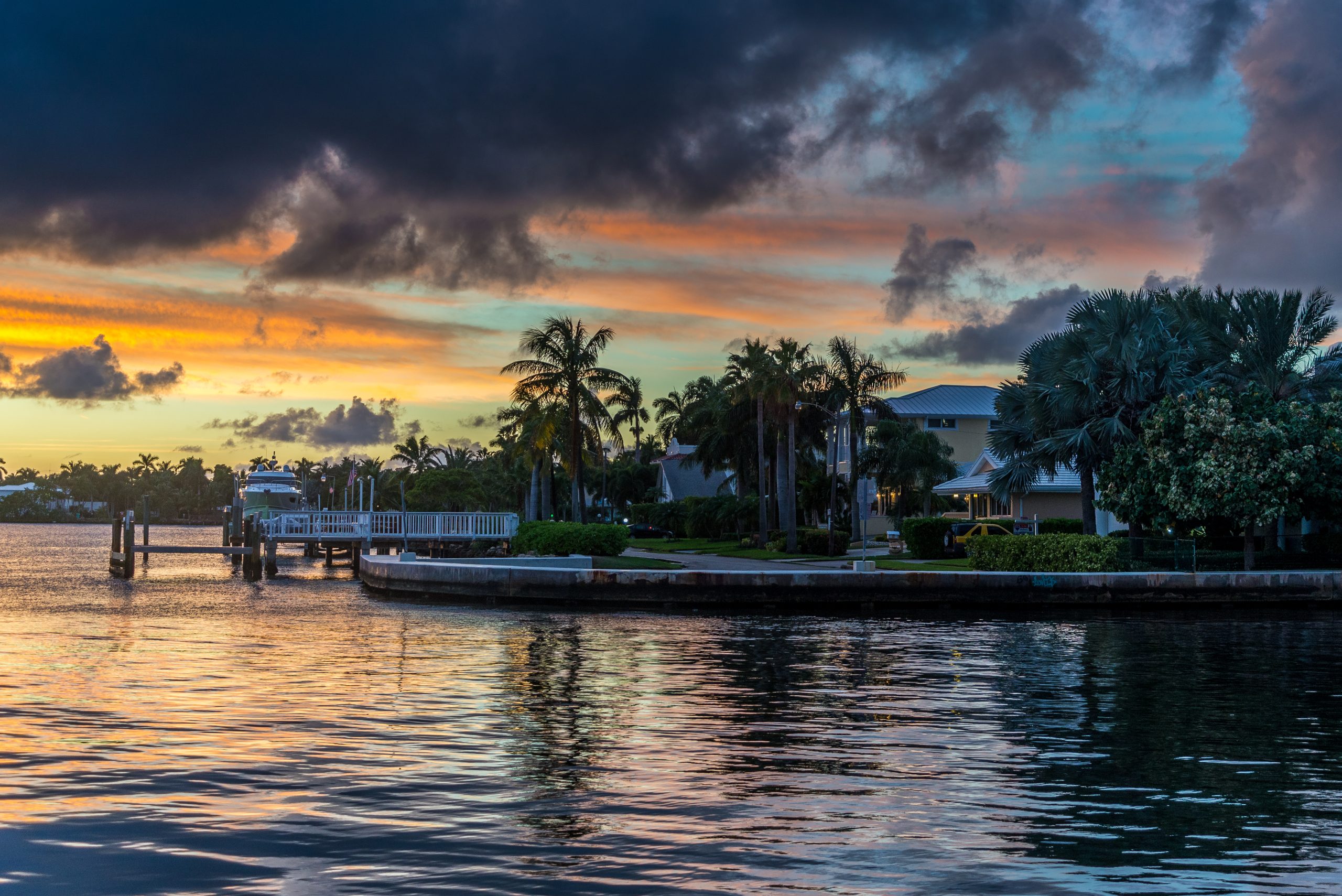 Sunset over the neighbourhood in south florida